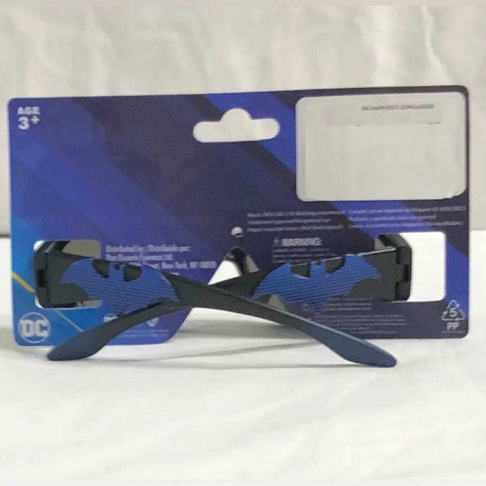 Batma Boys black wrap round Sunglasses blue lenses 100% UV protection. Aged 3+
